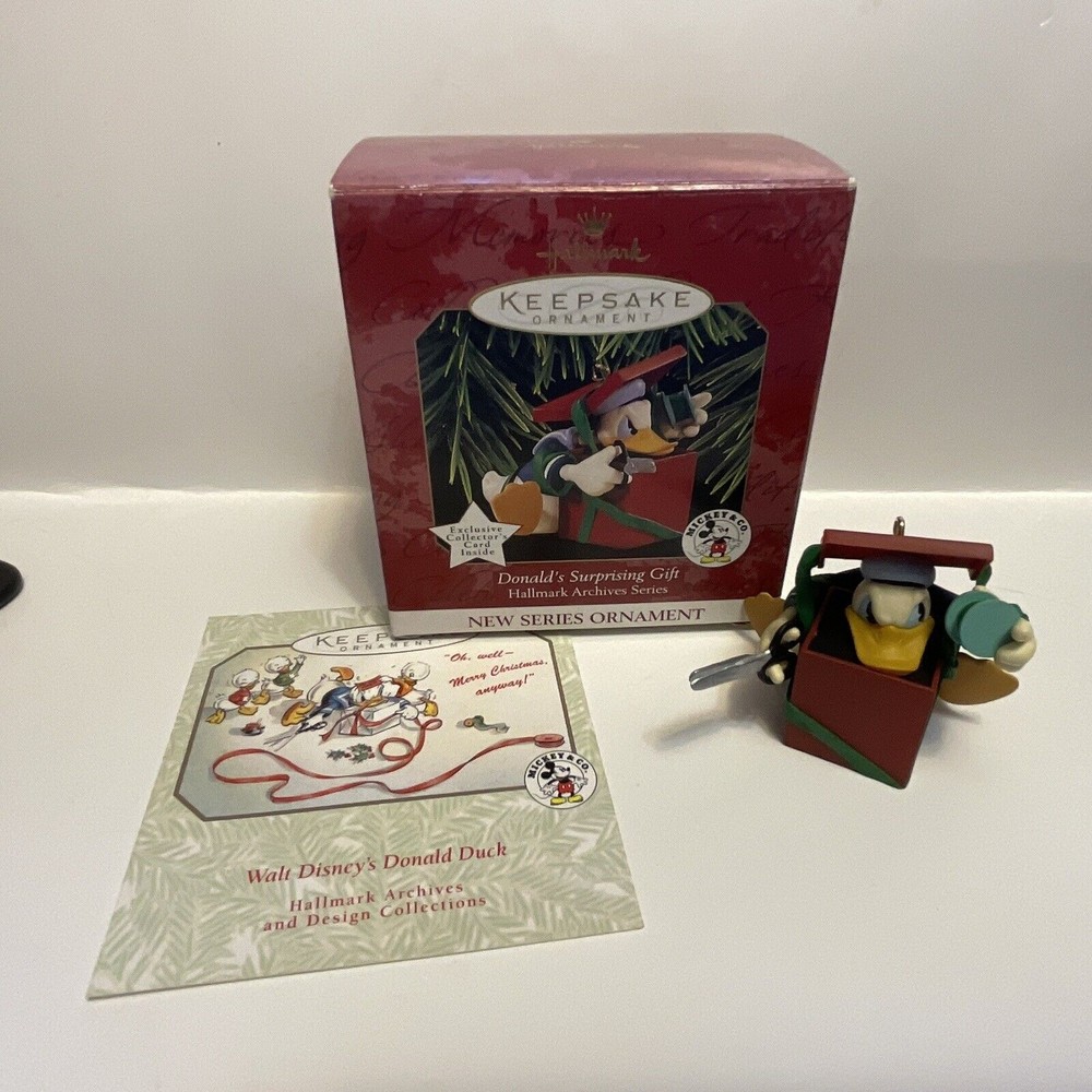 Hallmark Donald's Surprising Gift Duck Keepsake Christmas Ornament 1997